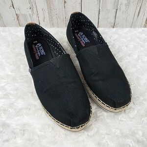 Skechers BOBS Women's Breeze slip-on espadrilles black Size 10